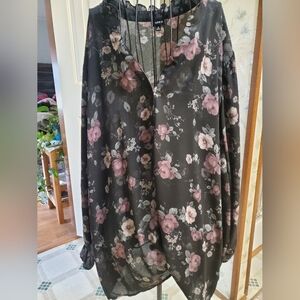TORRID Floral Black Top